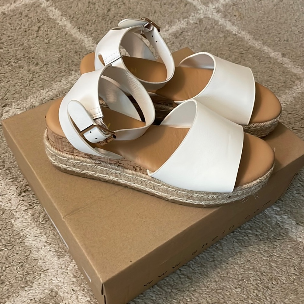 Platform White Sandals